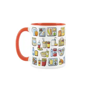 Dinner Lady Mug - Humorous School Lunch Staff Funny Novelty Gift - Tea/Coffee Hot Drinks Orange Ceramic Cup Present