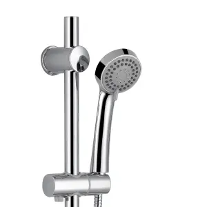 Nes Home Emso Round Exposed Chrome Thermostatic Shower Valve, Slider Rail & Handset Kit