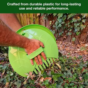 Leaf Rake & Grass Rake Set-Durable Plastic Hand Rake Garden Tool Ergonomic Leaf Grabbers & Garden Equipment for Well  Yard Cleanup