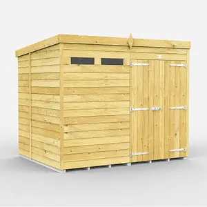 DIY Sheds 8x6 Pent Security Shed - Double Door