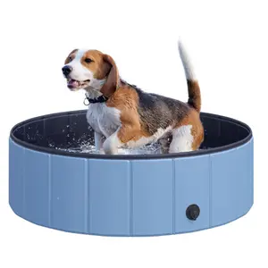 Pawhut Pet Cat Dog Swimming Pool Indoor Outdoor Bathing Foldable Inflate 100cm