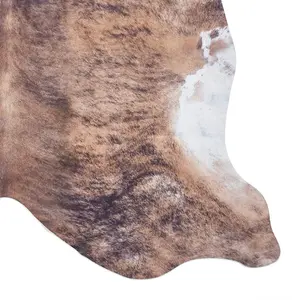 Brown White Abstract Modern Cowhide Easy to Clean Animal Rug For Dining Room Bedroom And Living Room-130cm X 155cm