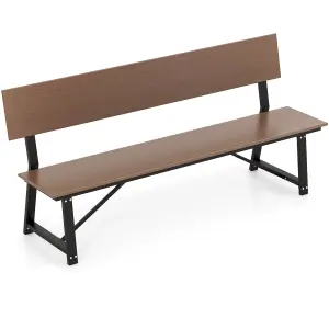 Costway 183cm Outdoor Garden Bench 4-Person Patio Long Chair w/ HDPE Backrest