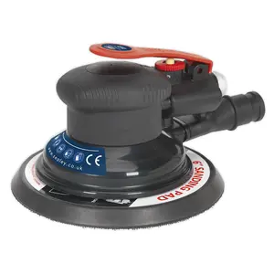 Sealey Air Palm Orbital Sander With Soft Rubber Handgrip 150mm Dust-Free SA801