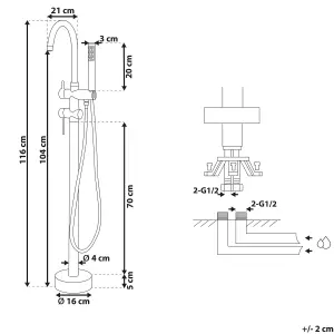 Freestanding Bathtub Faucet TUGELA Copper