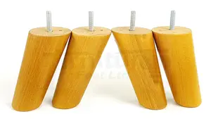 Wood Furniture Feet 120mm High Oak Replacement Furniture Legs Set Of 4 Sofa Chair Stool M8