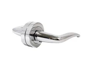 Carla Door Handles Latch Curved Lever on Rose - Chrome 125mm