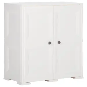 Berkfield Plastic Cabinet 79x43x85.5 cm Wood Design White