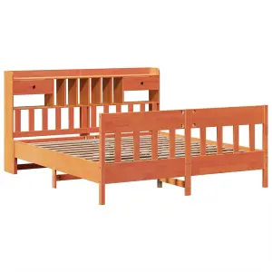 Berkfield Bed Frame without Mattress Wax Brown 200x200 cm Solid Wood Pine