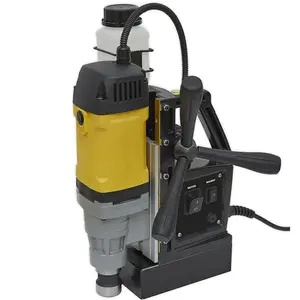 High-Performance 35mm Magnetic Drilling Machine with 10mm Chuck and Safety Strap - 110V