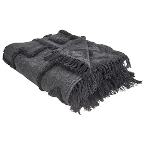 Blanket CHACK Cotton 220 x 240 cm Dark Grey