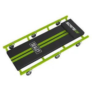 Sealey 36" Deluxe American-Style Creeper with Steel Frame & 6 Wheels - Hi-Vis Green SCR75HV