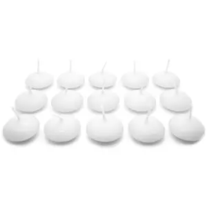 White Floating Candles, Pack of 15, Unscented, Long Burning Time, Tealights Candles, Romantic Decoration Wedding Dinner Christmas