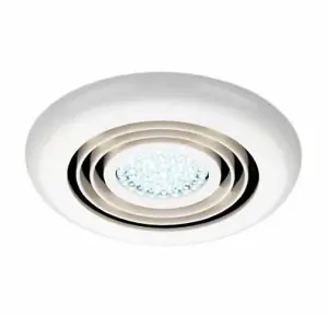 Matira White Medium Bathroom Ceiling Extractor Fan With LED Light