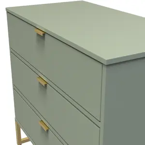 Madrid 3 Drawer Chest in Reed Green (Ready Assembled)