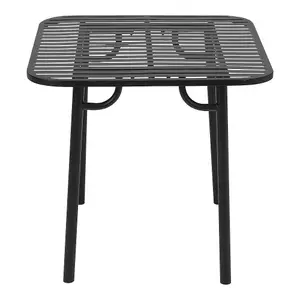 80cm W Square Outdoor Metal Garden Table with Anti-Rust Coating Design