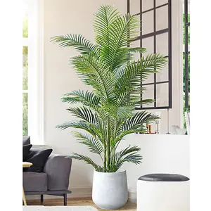 Artificial Palm Tree Indoor Decorative Plant in Black Pot 160 cm