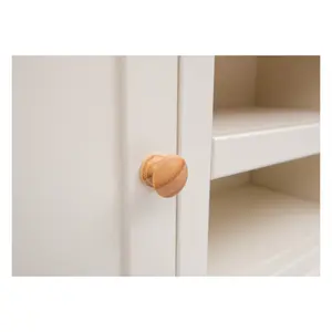 Castelli Off White 2 Door TV Cabinet Wood Knob