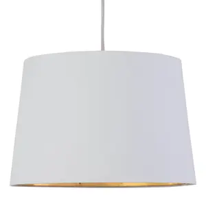 First Choice Lighting Zoey White with Gold Inner 28cm Easy Fit Pendant or Lamp Shade