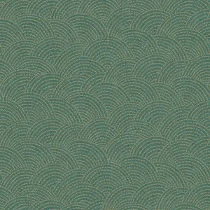 Grandeco Boutique Shell Texture Embossed Wallpaper, Teal Green