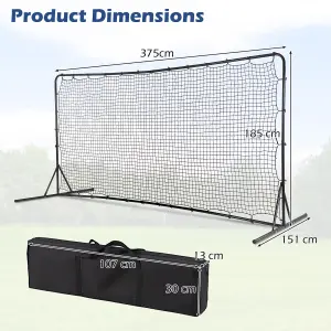 Costway Portable Football Rebounder Net Open Football Goal Net w/ Carry Bag