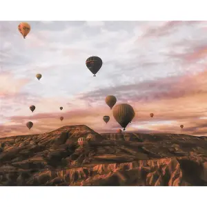 Pyramid International Cappodocia Hot Air Balloon Canvas Print Brown (80cm x 60cm)