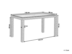 Garden Table Synthetic Material Graphite Grey FOSSANO