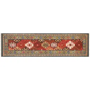 Wool Kilim Area Rug 80 x 300 cm Multicolour URTSADZOR