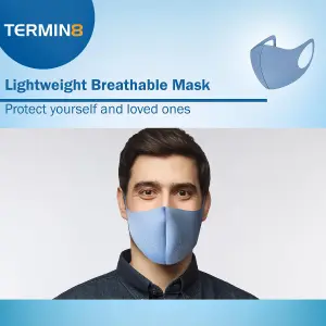 Termin8 Lightweight Breathable Reusable Face Mask for Adults, Machine Washable - Lilac