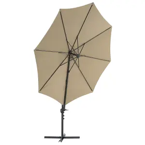 Cantilever Garden Parasol 2.95 m Taupe SAVONA II