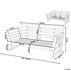 Garden Bench with Cushion PORTICI Wood Dark Brown