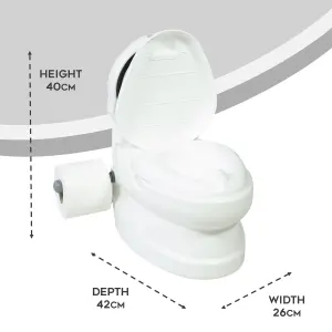 Kids Potty Training Toilet Seat with Flush Sound & Light Portable Easy Clean Removable Pot & Seat