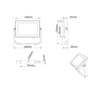 Philips LED Projectline Floodlight 20W 4000K Sensor