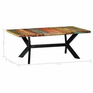 Kere Solid Wood Top Metal Base Dining Table