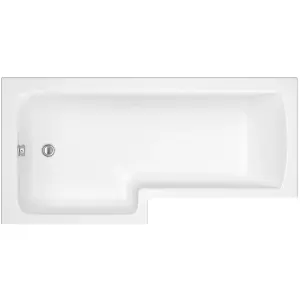 Cooke & Lewis Solarna White Acrylic L-shaped Left-handed Shower Bath (L)1500mm (W)850mm