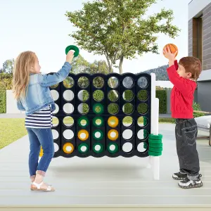 Costway 4-in-A Row Jumbo Indoor Outdoor Family Connect Game w/Basketball Hoop