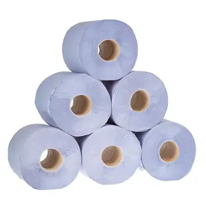 6 Rolls of 2-Ply Blue Centrefeed Tissue Paper Rolls - Multi-Purpose for Kitchen, Office, Home & Warehouse