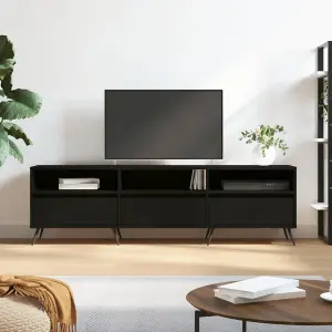 Berkfield TV Cabinet Black 150x30x44.5 cm Engineered Wood