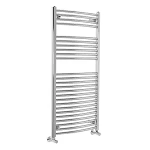 Rinse Curved Bathroom Heated Towel Rail Warmer Radiator Central Heating Chrome - 1200x600mm