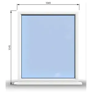 1045mm (W) x 1245mm (H) PVCu StormProof Window - 1 Non Opening Window - Toughened Safety Glass - White