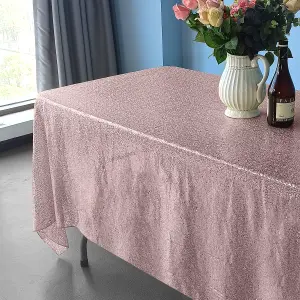 Neel Blue 70x108 Inch Rectangle Sequin Tablecloth, Blush Pink