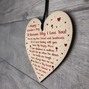 Novelty Valentines Gift For Boyfriend Husband Wife Wood Heart Special Keepsake Love Sign