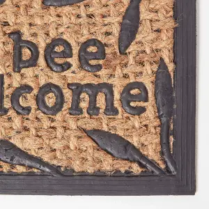 Homescapes Bumble Bee Rubber & Coir Doormat