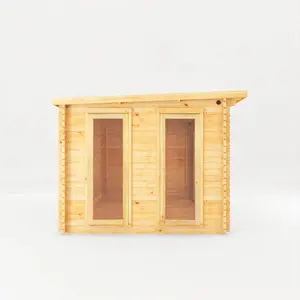 Waltons 4m x 4m Wooden 34mm Log Cabin Pent Summerhouse Garden Room 13ft x 13ft