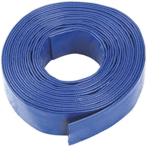 Reinforced PVC Layflat Hose - 38mm Dia - 10m Length - Water Discharge Hose Pipe