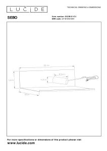 Lucide Sebo Modern Bedside Lamp - 1xE27 - White