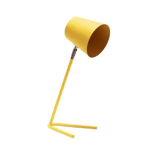 ValueLights Lark Mustard Yellow Metal Task Reading Compact Desk Table Lamp