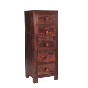 Poko Dark Mango 5 Drawer Chest