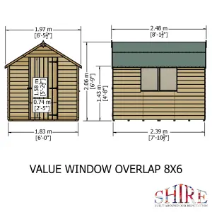 Shire Overlap 8x6 Single Door Value Shed with Window