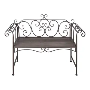 Berkfield Garden Bench 132 cm Steel Antique Brown